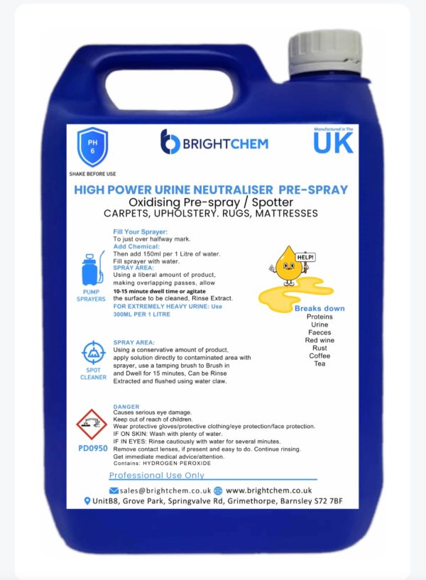 High Power Urine and Odour Neutraliser for Carpets, Upholstery & Mattress Pre-spray